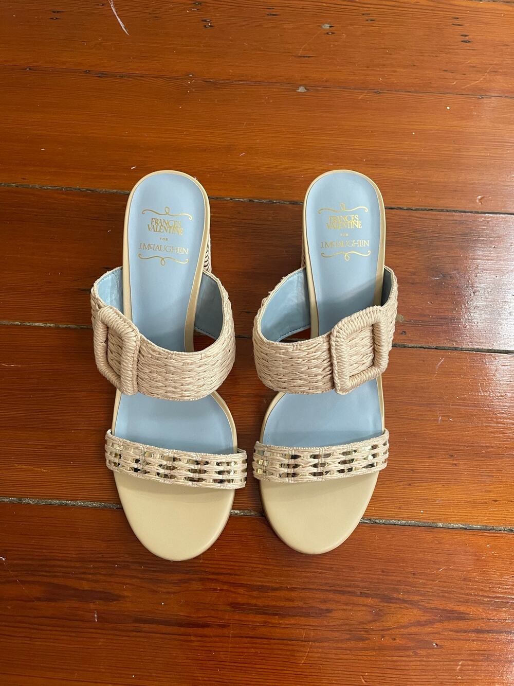 Frances Valentine x J McLaughlin Taylor Raffia Heels Sandals 10B